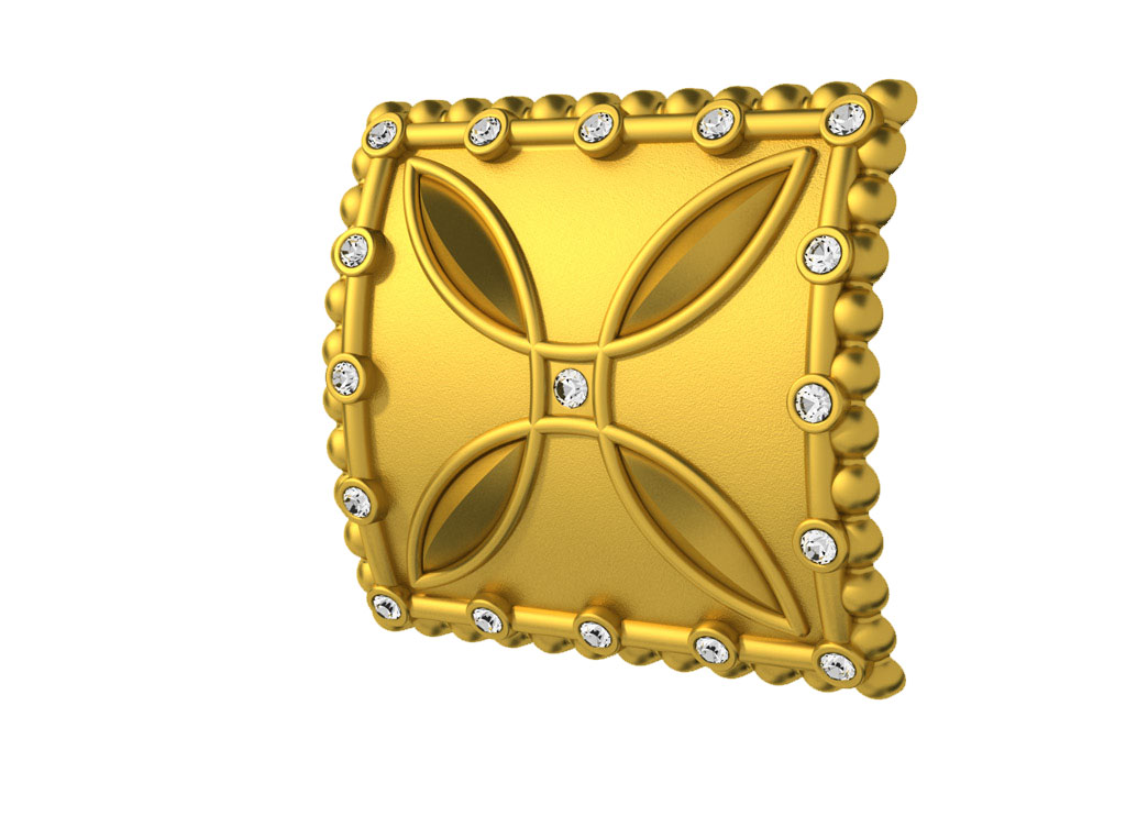 Мебельная ручка-кнопка со стразами TL 12.10365-TL 12.10367